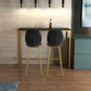 Glam Rectangle Stone Bar Dining Table Gold Iron Trestle Pedestal Bar Table (only table) Clearhalo 'Bar Furniture' 'Bar Tables' 'bar_tables' 'Furniture' 'furniture_bar_tables' 'Kitchen & Dining Furniture' 'kitchen&dining_furn' 'kitchen' 1200x1200_fd1c29a1-289d-4bc9-acc9-c1bf2824fbf2