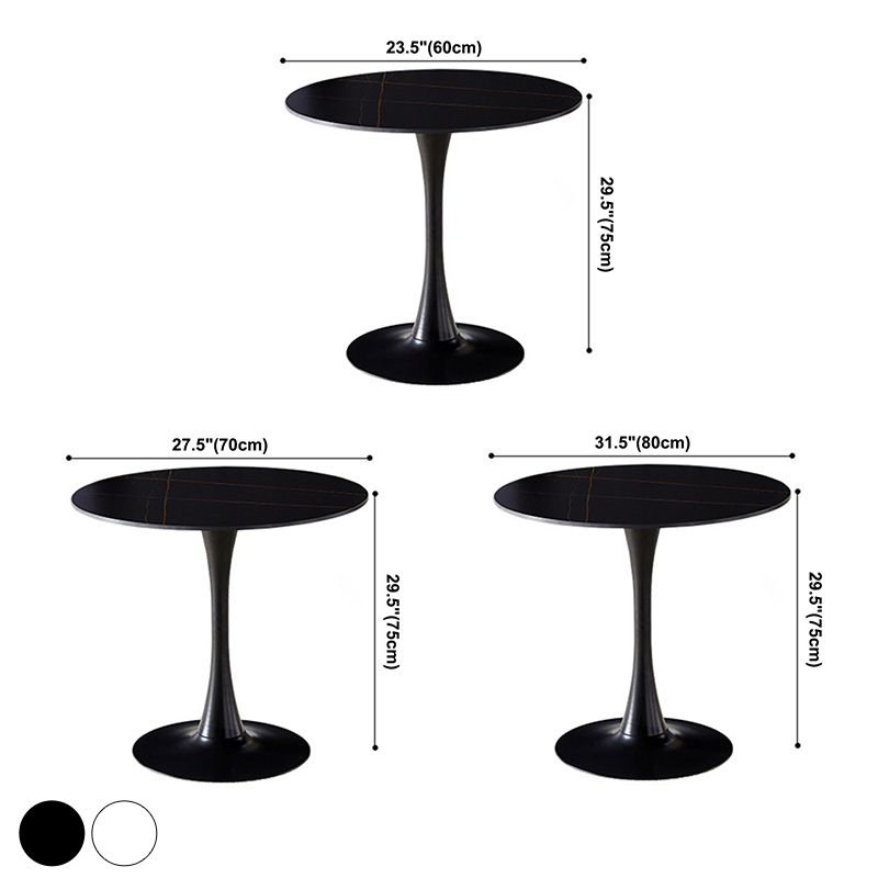 Round Tulip Base Modern Dining Table Two-Color Fixed Table with Sintered Stone Clearhalo ' dining_table' 'Dining Tables & Seating' 'Dining Tables' 'furn' 'furn_dining_table' 'Furniture' 'furniture_dining_table' 'Kitchen & Dining Furniture' 'kitchen&dining_furn' 'kitchen' 'kitchen_dining_table' 1200x1200_fd1c3a24-1e7a-4752-847f-001106a7aaea