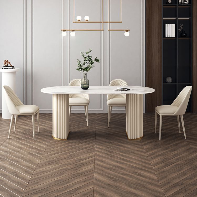 Traditional Luxury Dining Table Oval Double Pedestal Dining Site Table for Dining Room Clearhalo ' dining_table' 'Dining Tables & Seating' 'Dining Tables' 'furn' 'furn_dining_table' 'Furniture' 'furniture_dining_table' 'Kitchen & Dining Furniture' 'kitchen&dining_furn' 'kitchen' 'kitchen_dining_table' 1200x1200_fd1c74fb-bdc0-408d-baad-88226e060533