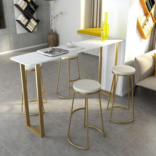Sgabelli da pranzo senza braccia glam sgabelli da bar sul retro con base in metallo oro