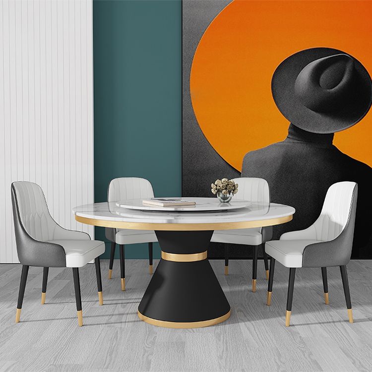 Black and White Dining Table Traditional Luxury Stone and Metal Dining Room Collection Clearhalo 'Dining Tables & Seating' 'Dining Tables' 'dining_table' 'furn' 'furn_dining_table' 'Furniture' 'furniture_dining_table' 'Kitchen & Dining Furniture' 1200x1200_fd1e4405-d0bd-450f-a3c4-145c4b9ea213