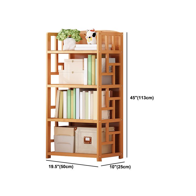 Modern Style Bamboo Bookcase Geometric Bookshelf for Any Room