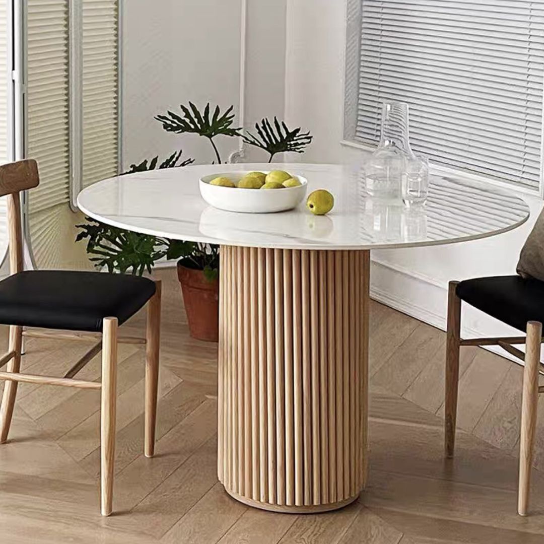 Round Shape White Dining Table Sintered Stone Table Contemporary with Pedestal Clearhalo ' dining_table' 'Dining Tables & Seating' 'Dining Tables' 'furn' 'furn_dining_table' 'Furniture' 'furniture_dining_table' 'Kitchen & Dining Furniture' 'kitchen&dining_furn' 'kitchen' 'kitchen_dining_table' 1200x1200_fd1f6b24-bdd2-4ad9-a263-d4d468f3e2be