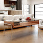 Contemporary Glass Top Coffee Table in Rectangle with 1 Shelf and 4 Legs