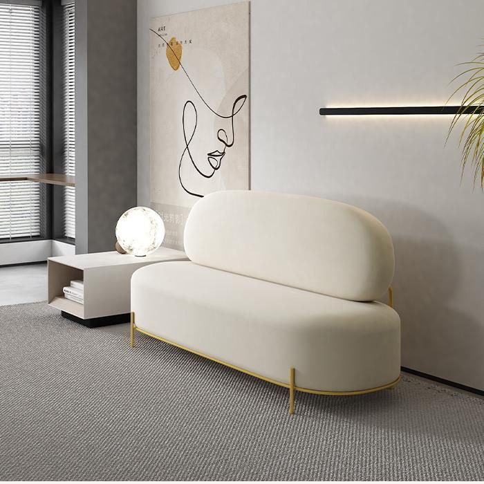 Hedendaags wit / oranje 31,5 "H Velvet armloze bank voor de woonkamer