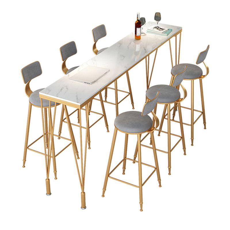 Stone Bar Dining Table Traditional Luxury Rectangle Bar Table with 4 Legs Clearhalo 'Bar Furniture' 'Bar Tables' 'bar_tables' 'furn' 'furn_bar_tables' 'Furniture' 'furniture_bar_tables' 'Kitchen & Dining Furniture' 1200x1200_fd21b19f-f06b-4648-b1f5-9c1dfff05270