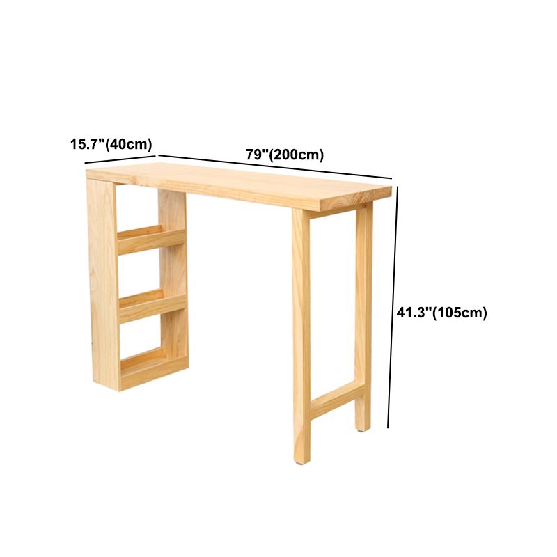 Modern Wood Hall Table with Rectangle Table Top Double Pedestal Table- 41.3" H Clearhalo 'Bar Furniture' 'Bar Tables' 'bar_tables' 'furn' 'furn_bar_tables' 'Furniture' 'furniture_bar_tables' 'Kitchen & Dining Furniture' 1200x1200_fd241eee-ac61-46a3-945d-17414704106a