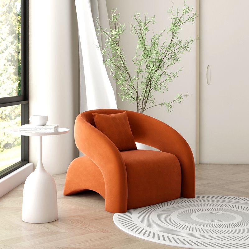 Contemporary Sloped Arms Chair Solid Color Pillow Back Chair Clearhalo 'Accent Chairs' 'accent_chairs' 'Chairs & Seating' 'furn' 'furn_accent_chairs' 'Furniture' 'Living Room Furniture' 1200x1200_fd2468cf-8f0e-4b7c-b13d-e2f25cbc249b