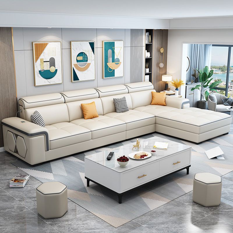 Contemporary L-shaped Sectional Right Facing Sofa with Reversible Chaise Clearhalo 'furn' 'furn_sectionals' 'Furniture' 'furniture_sectionals' 'kitchen' 'kitchen_sectionals' 'Living Room Furniture' 'Sectionals' 1200x1200_fd24cd33-2934-4de7-8053-b4d0cd4f85a7