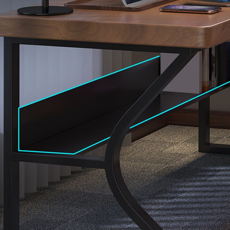 Bureau d'ordinateur en bois contemporain Bureau de tâche de forme rectangulaire avec 2 jambes pour la maison