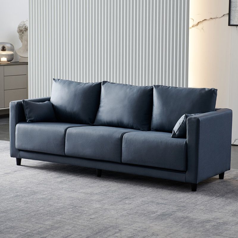 Contemporary Tuxedo Arm Standard Sofa with Bolster Pillows for Living Room, Apartment Clearhalo 'furn' 'furn_sofas' 'Furniture' 'furniture_sofas' 'kitchen' 'kitchen_sofas' 'Living Room Furniture' 'Sofa' 'sofas' 1200x1200_fd2857c8-352f-415d-a580-9d5c6382bd57