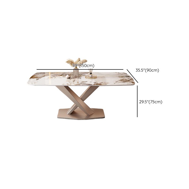 モダンな長方形のダイニングテーブルセットメタルベースのキッチン家具セット付き1/2/5/7ピース