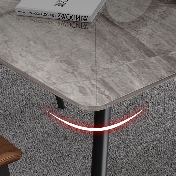 Industrial Style Sintered Stone Dining Table Carbon Steel 4 Legs Base Rectangle Table for Home Clearhalo ' dining_table' 'Dining Tables & Seating' 'Dining Tables' 'furn' 'furn_dining_table' 'Furniture' 'furniture_dining_table' 'Kitchen & Dining Furniture' 'kitchen&dining_furn' 'kitchen' 'kitchen_dining_table' 1200x1200_fd28e1be-7ed5-4311-84ac-cf28677144aa