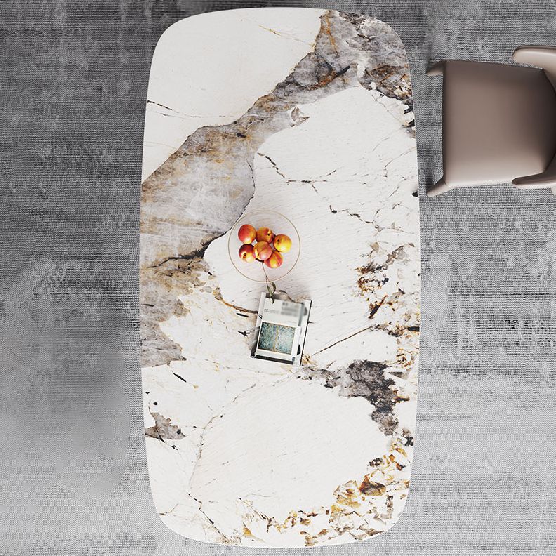 Metal Modern Rectangle Indoor Table Sintered Stone Table for Dining Room Clearhalo ' dining_table' 'Dining Tables & Seating' 'Dining Tables' 'furn' 'furn_dining_table' 'Furniture' 'furniture_dining_table' 'Kitchen & Dining Furniture' 'kitchen&dining_furn' 'kitchen' 'kitchen_dining_table' 1200x1200_fd2950ff-8af8-4a40-b715-cd760ab07bae