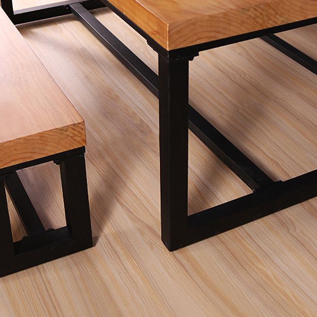 Industrial Style 1/2/3/4 Pieces Dinette Set Solid Wood Table and Bench Set Clearhalo 'Dining Room Sets' 'Dining Tables & Seating' 'dining_room_set' 'furn' 'furn_dining_room_set' 'Furniture' 'furniture_dining_room_set' 'Kitchen & Dining Furniture' 'kitchen&dining_furn' 'kitchen' 1200x1200_fd2956ee-7e79-4469-b055-d76991d06aa1