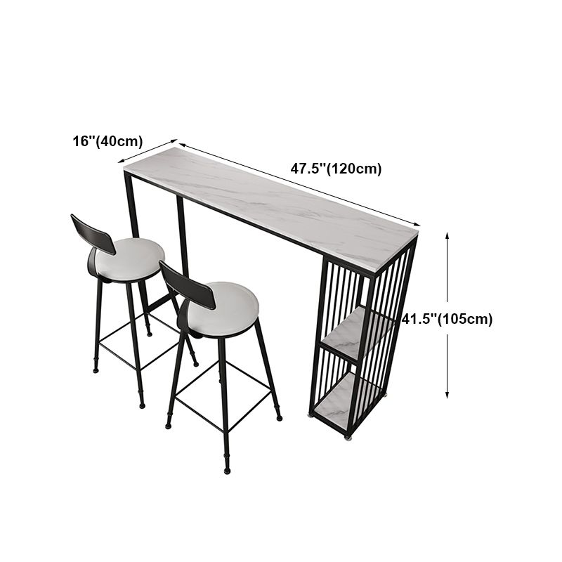 White Marble Kitchen Counter-height Pub Table Rectangle Bar Dining Table Clearhalo 'Bar Furniture' 'Bar Tables' 'bar_tables' 'furn' 'furn_bar_tables' 'Furniture' 'furniture_bar_tables' 'Kitchen & Dining Furniture' 'kitchen&dining_furn' 'kitchen' 1200x1200_fd298493-35e8-4b98-a65f-e8a4888a848a
