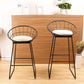 Glam Bucket Counter Bar Stool Footrest Low Back Indoor Metal Counter Stools
