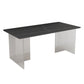 Rectangular Stone Dining Table Acrylic Furniture with Double Pedestal in Matte Finish