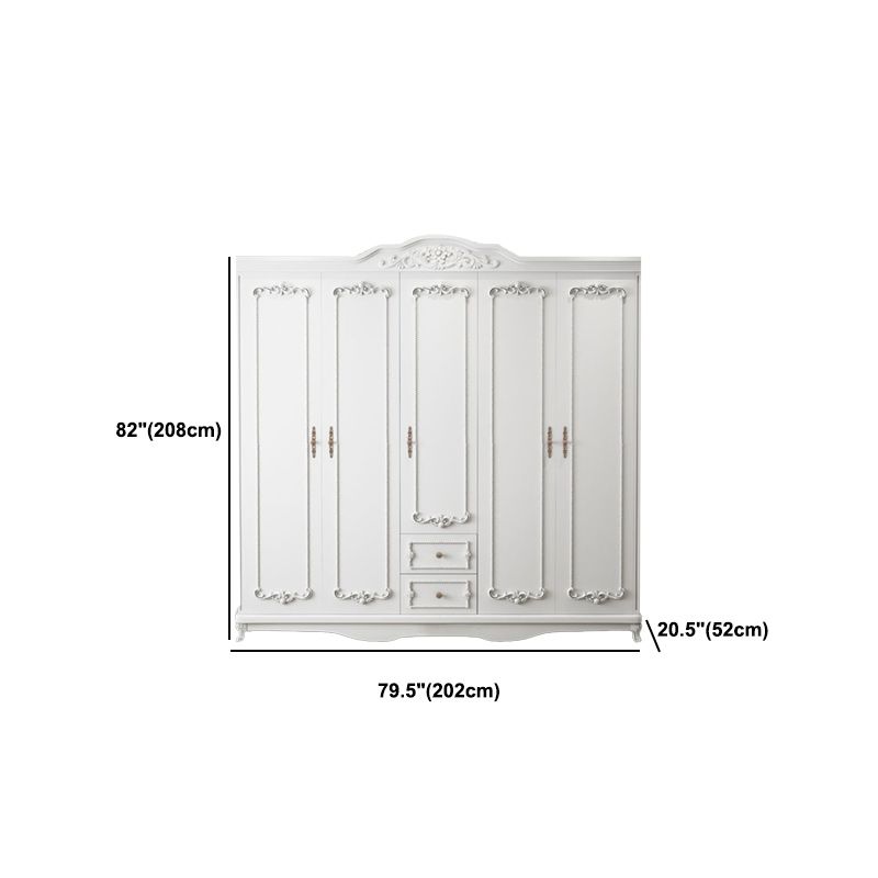 Bedroom Hinged Door Storage Cabinet Manufactured Wood French Country Cabinet with Drawers Clearhalo 'Armoires & Wardrobes' 'armoires_wardrobes' 'Bedroom Furniture' 'furn' 'furn_armoires_wardrobes' 'Furniture' 1200x1200_fd2c83e3-5790-4390-9cd0-e685da972d71