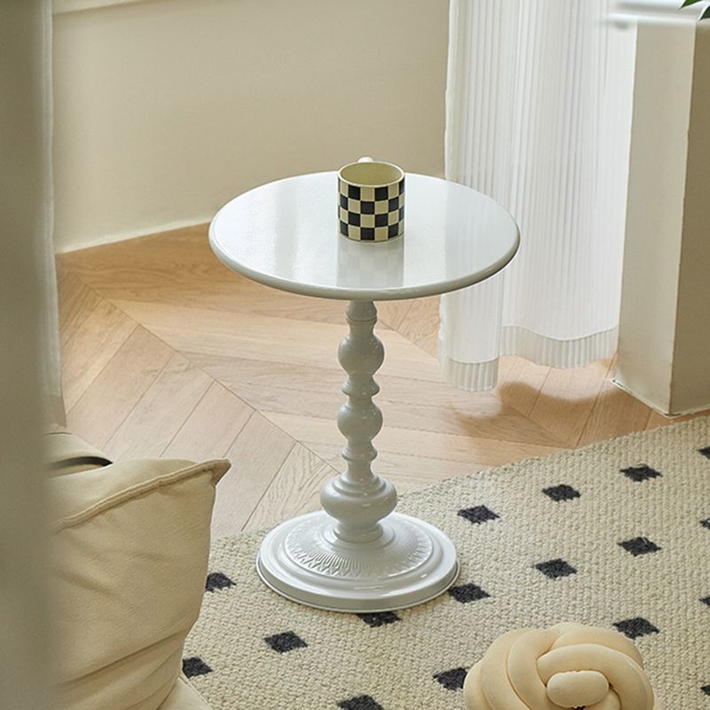 Round Top Pedestal Side Table Contemporary Metal Side End Table Clearhalo 'Coffee & Accent Tables' 'End & Side Tables' 'end_side_tables' 'furn' 'furn_end_side_tables' 'Furniture' 'Living Room Furniture' 1200x1200_fd2cb7f7-dacf-49be-b8a4-f7dc3c560d5a