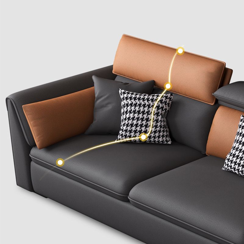 Cojines de almohada moderna de almohadilla de almohada de almohada gris seccional Chesterfield