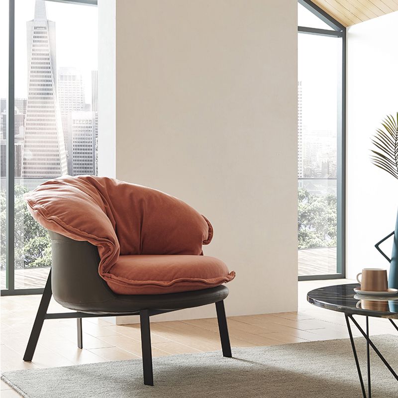 Moderne stijl stoffen armleuning gedempt tegen zwarte tankstoel