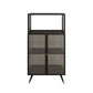 Contemporary Curio Cabinet Metal Glass Doors Display Stand for Dining Room Clearhalo 'Display & China Cabinets' 'display_china_cabinets' 'furn' 'furn_display_china_cabinets' 'Furniture' 'Kitchen & Dining Furniture' 1200x1200_fd2ea7c8-95ad-4270-8794-b99fc648dfdb