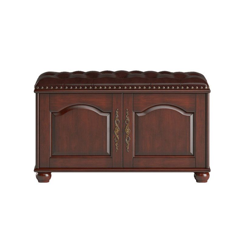 Rubberwood Seating Bench Cushioned 14" W Rectangle Shoe Storage Entryway Bench Clearhalo 'Benches' 'Chairs & Seating' 'furn' 'furn_benches' 'Furniture' 'Living Room Furniture' 1200x1200_fd2eb5cf-c579-4d5e-a220-5202f9587df3