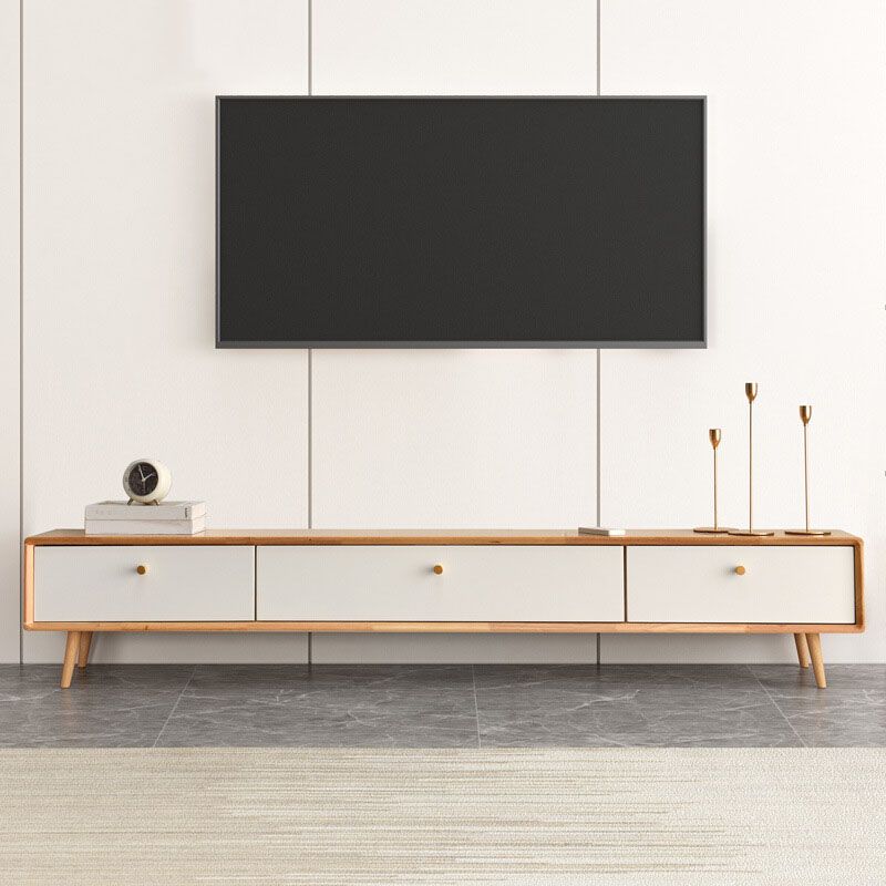 Solid Wood 13.78" H TV Stand Nordic 2 Drawers TV Stand Console Clearhalo 'furn' 'furn_tv_stands_entertainment_centers' 'Furniture' 'Living Room Furniture' 'TV Stands & Entertainment Centers' 'TV Stands & Media Storage Furniture' 'tv_stands_entertainment_centers' 1200x1200_fd2ed5fe-7b62-4fac-a694-aaa74a41d239