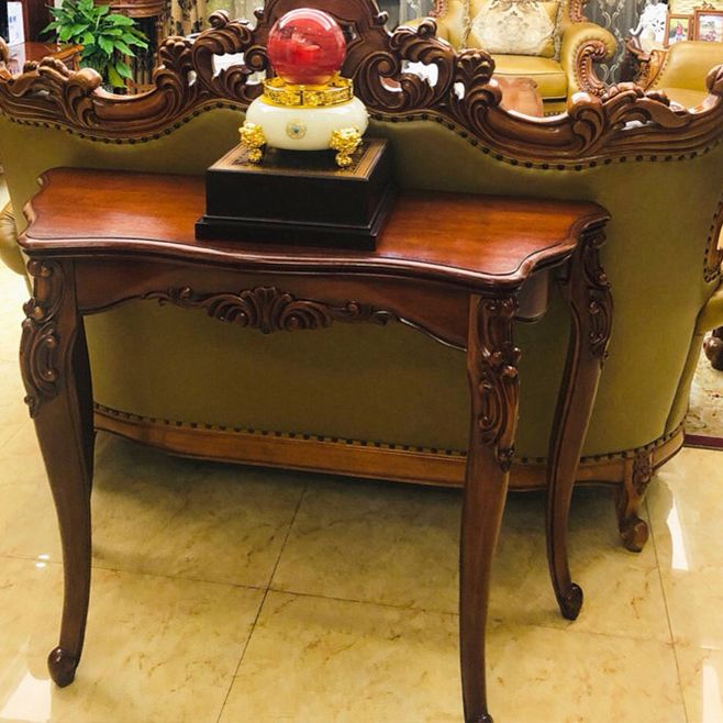 Legno massiccio 31,49 "H/33.46" H Tavola marrone scuro per forma libera da sala