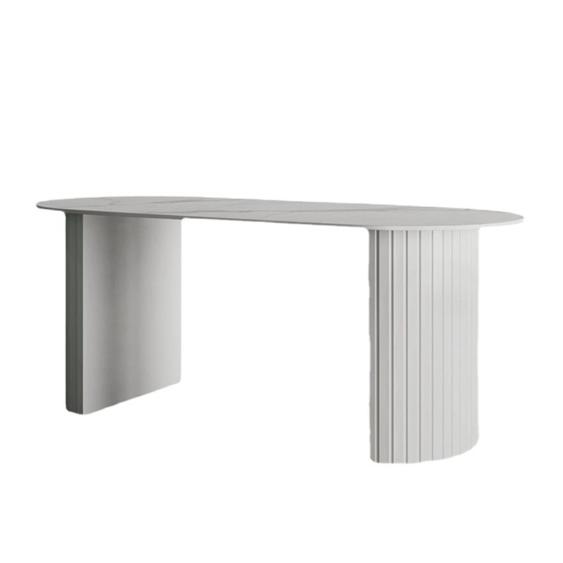 Sintered Stone Dining Table Modern White Furniture with Double Pedestal for Office Clearhalo 'Dining Tables & Seating' 'Dining Tables' 'dining_table' 'furn' 'furn_dining_table' 'Furniture' 'Kitchen & Dining Furniture' 1200x1200_fd31062c-da8e-48ed-b289-1ba69b019bd6