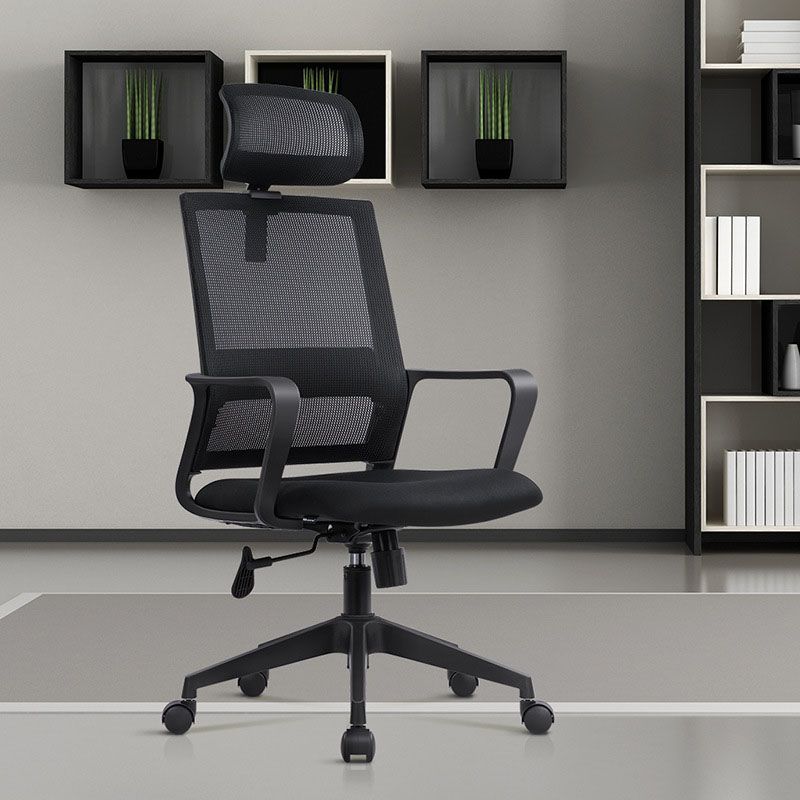 Black Mesh Office Chair Home Rotatable Desk Chair with Wheels Clearhalo 'furn' 'furn_office_chair' 'Furniture' 'Office Chairs' 'Office Furniture' 'office_chair' 1200x1200_fd31310e-cad9-413d-abbb-fa28924fcb8c