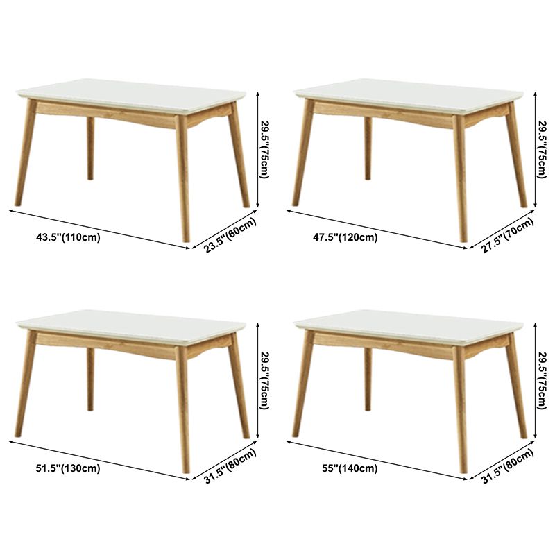 Rubberwood Modern Solid Wood Dining Table 4 Legs Base Table in Wood Color Clearhalo ' dining_table' 'Dining Tables & Seating' 'Dining Tables' 'Furniture' 'furniture_dining_table' 'Kitchen & Dining Furniture' 'kitchen&dining_furn' 'kitchen' 'kitchen_dining_table' 1200x1200_fd319bc0-1472-47d6-b5f4-dcf6dc2953b3