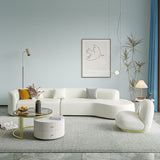 Contemporary Faux Leather Sectional Sofa with Tight Back in Solid Wood