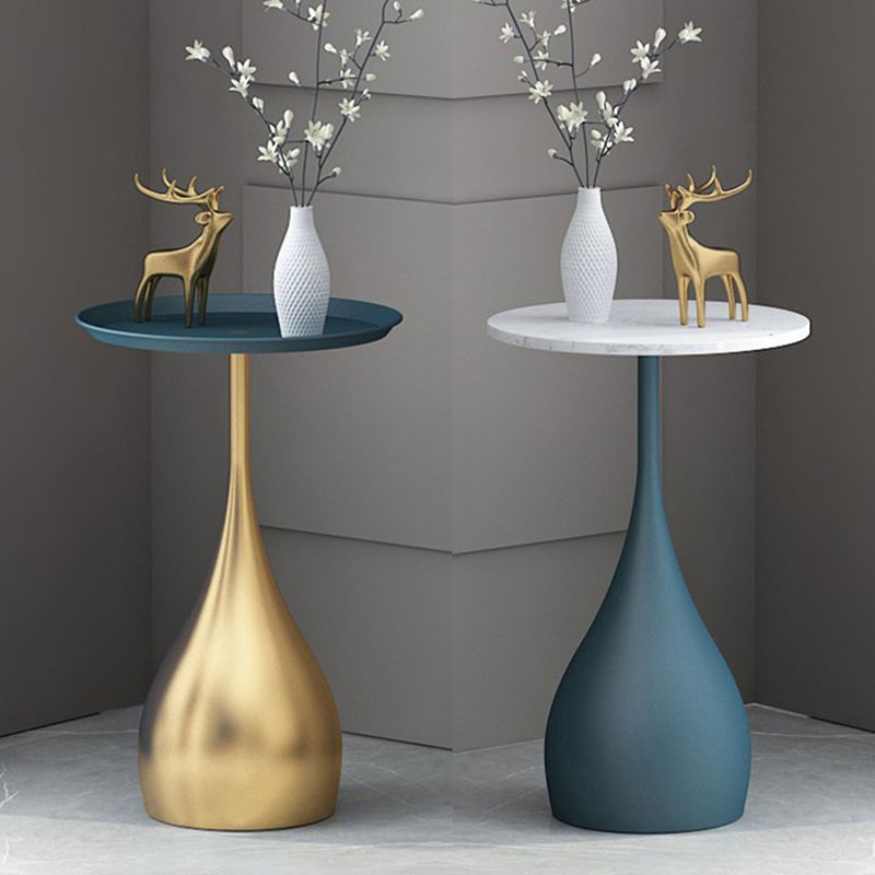 Tavolo da piedistallo alto 21,7 "tavolo da tavolo rotondo in ardesia.