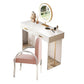 Contemporary Vanity Dressing Table with Stone Top and Acrylic Base