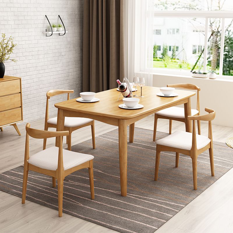 Rectangle Contemporary Dining Table Solid Wood Dining Room Table