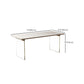 Rectangular Dining Table Modern Wood Tabletop with Acrylic Double Pedestal Base