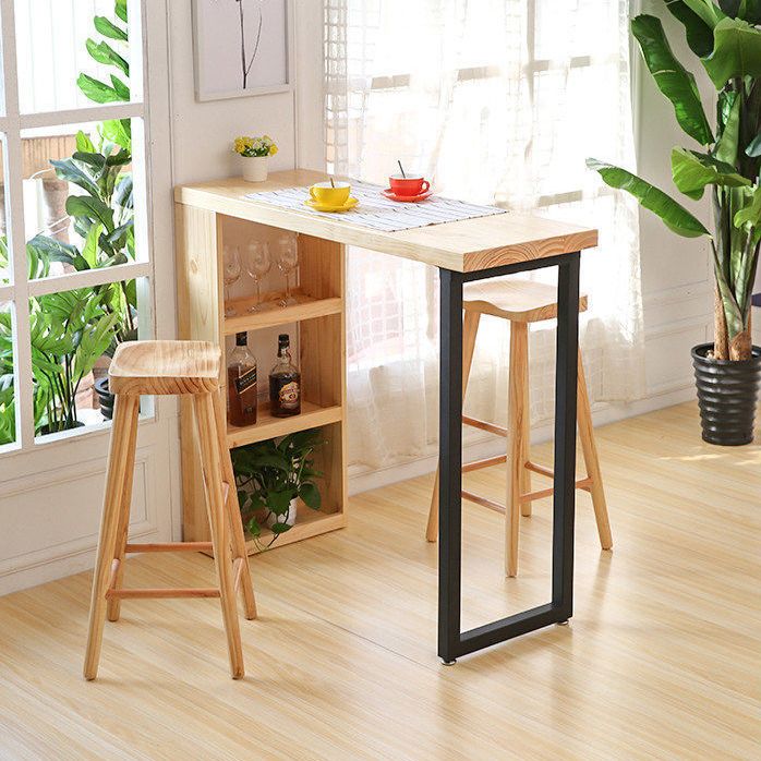 Contemporary Style Wooden Table Dining Bar Counter Table for Kitchen Clearhalo 'Bar Furniture' 'Bar Tables' 'bar_tables' 'Furniture' 'furniture_bar_tables' 'Kitchen & Dining Furniture' 1200x1200_fd36b3ed-df51-4341-b10e-de63b1ac5f66