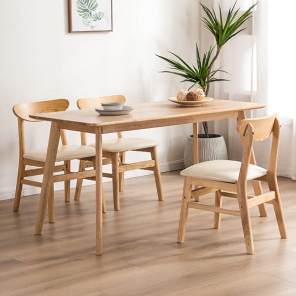Wood Contemporary Kitchen Armless Chairs Open Back Dining Side Chair