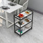 Wooden Prep Table Modern Rolling Open Shelves Kitchen Trolley