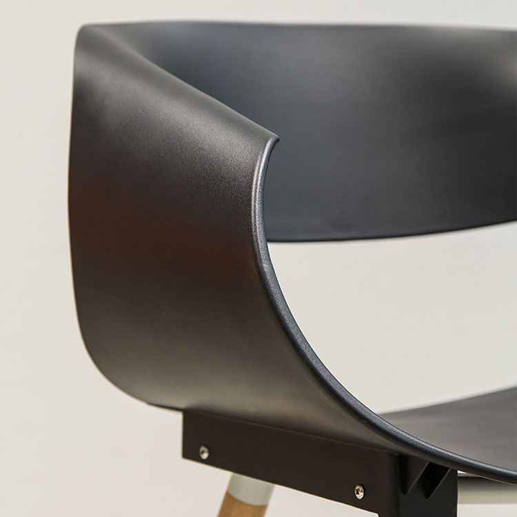 Modern Beech Open Back Arm Chair Matte Finish Plastic Dining Chair Clearhalo ' kitchen&dining_furn' 'Dining Chairs' 'Dining Tables & Seating' 'dining_chair' 'furn' 'furn_dining_chair' 'Furniture' 'furniture_dining_chair' 'Kitchen & Dining Furniture' 'kitchen' 1200x1200_fd3ca1ea-61dd-4047-a233-7e0a12ddf3b2