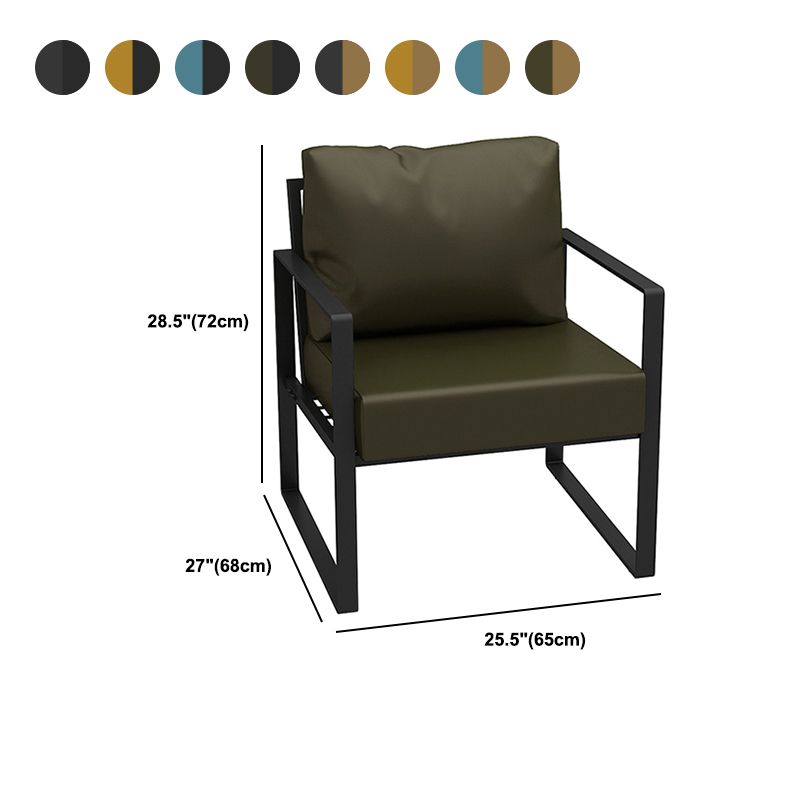 26,77 "W Faux Leder Quadratarmofofa zeitgenössisches Sofa für Wohnzimmer