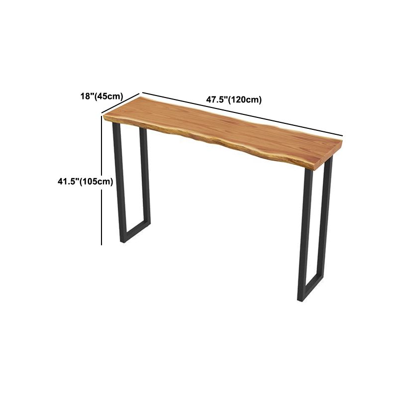 Tavolo da bistro in legno massiccio marrone chiaro tavolo da pub in metallo industriale