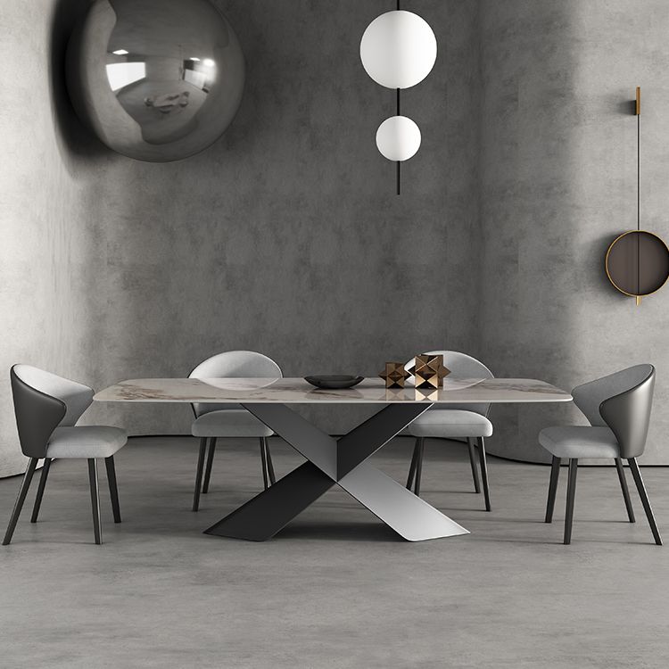 Modern Style Sintered Stone Dining Table Set White 1/4/5/7 Pieces Dining Set for Home Use Clearhalo 'Dining Room Sets' 'Dining Tables & Seating' 'dining_room_set' 'furn' 'furn_dining_room_set' 'Furniture' 'Kitchen & Dining Furniture' 1200x1200_fd4087ca-0f4b-4762-b871-0274b35279e6