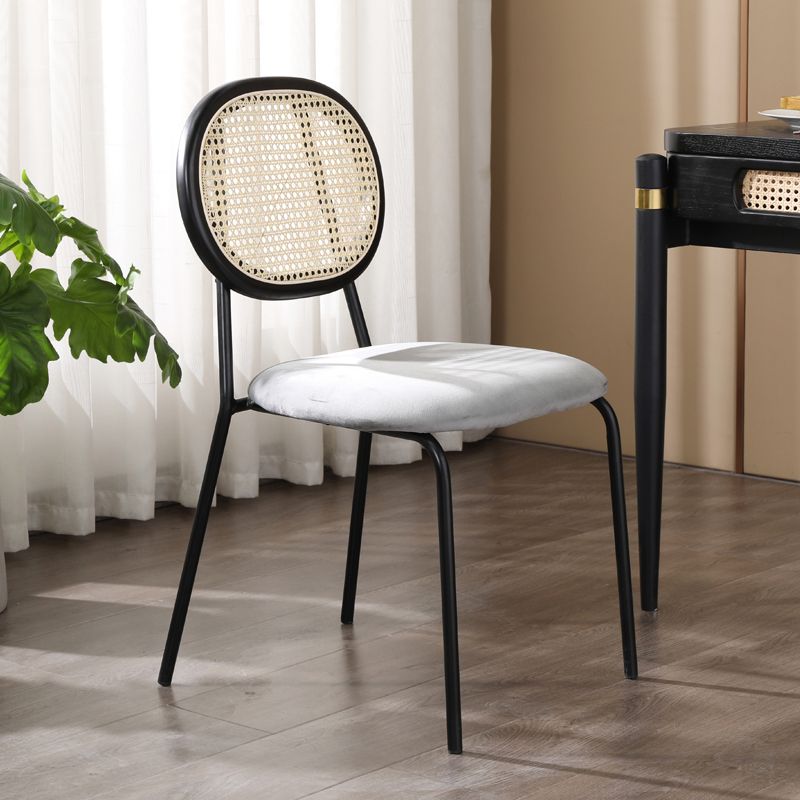 Upholstered Armless Dining Chairs Open Back Side Chair with Metal Legs Clearhalo ' kitchen&dining_furn' 'Dining Chairs' 'Dining Tables & Seating' 'dining_chair' 'furn' 'furn_dining_chair' 'Furniture' 'furniture_dining_chair' 'Kitchen & Dining Furniture' 'kitchen' 1200x1200_fd409794-150e-4c8d-9480-37f16fbe4941