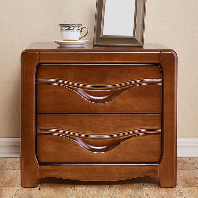 ソリッドウッドナイトテーブル引き出し付きの伝統的なベッドナイトスタンド