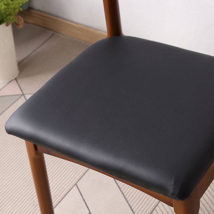 Modern Wood Dining Room Chair Armless Faux Leather Side Chair for Home Use Clearhalo ' kitchen&dining_furn' 'Dining Chairs' 'Dining Tables & Seating' 'dining_chair' 'furn' 'furn_dining_chair' 'Furniture' 'furniture_dining_chair' 'Kitchen & Dining Furniture' 'kitchen' 1200x1200_fd40ae95-0797-4f72-8521-d4bd9328443b