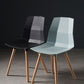 Nordic Design Plastic Dining Armless Chair Solid Back Chair with Wood Legs Clearhalo 'Dining Chairs' 'Dining Tables & Seating' 'dining_chair' 'furn' 'furn_dining_chair' 'Furniture' 'furniture_dining_chair' 'Kitchen & Dining Furniture' 1200x1200_fd421d21-a916-44e7-95d7-c8b407af23f1