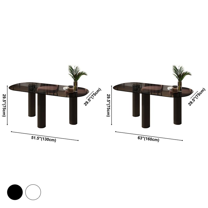 Contemporary Oval Dining Room Table Clear Tempered Glass Table with 3 Legs Clearhalo ' dining_table' 'Dining Tables & Seating' 'Dining Tables' 'furn' 'furn_dining_table' 'Furniture' 'furniture_dining_table' 'Kitchen & Dining Furniture' 'kitchen&dining_furn' 'kitchen' 'kitchen_dining_table' 1200x1200_fd42619e-d79a-40d3-af93-396677c3a3ad